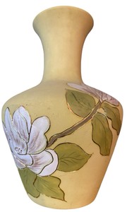 1972 Signed Ceramics Studio Hand-Painted Magnolia Vase