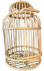 Boho-Chic Woven Rattan & Wicker Decorative Bird Cage