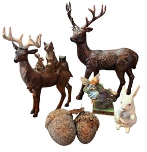 Vintage Woodland Figurine Decor Lot