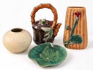 Vintage Oriental Majolica Ceramic Tableware Collection