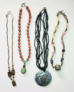 Natural Stones & Abolone Necklaces Lot