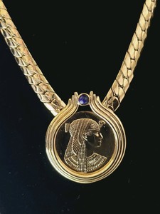 22K Gold-Electroplated Cleopatra Medallion