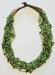 Multi-Strand Green Glass Bead Necklace