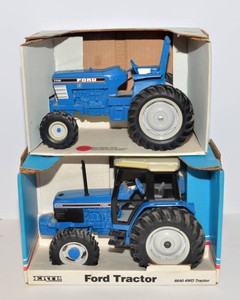 ERTL Ford 7710 & Ford 6640 4WD Tractor Models  Set of 2