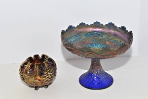 Fenton & Dugan Carnival Glass  2 Pieces