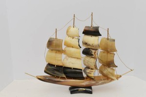 Vintage Bermuda Shell Sailboat Sculpture