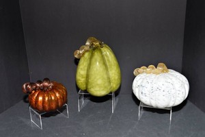 Decorative Glass Pumpkins  Set of 3