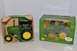 ERTL John Deere Tractor Models - 530 Tractor with Heat Houser & John Deere Utility Tractor.