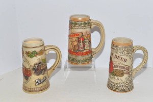 Strohs Beer Steins  Set of 3