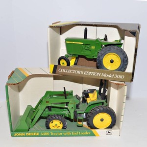 ERTL John Deere Tractor Models  6400 Tractor with End Loader & 1992 Collectors Edition Model 3010
