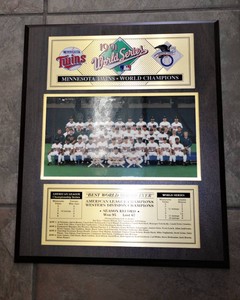 1991 World Series Minnesota Twins Plaque  13 x 16