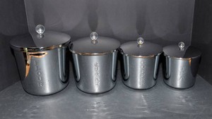 Vintage Everedy Classic Chrome Canisters  Set of 4