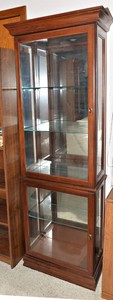 Mirrored-Back Display Cabinet with Glass Shelves