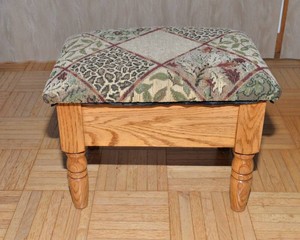 Small Wooden Footstool with Lift-Up Top