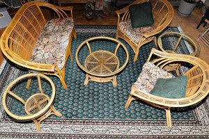Wicker & Bent Rattan Furniture Set  6 Pieces
