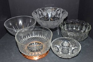 Vintage Cut Glass Bowls  Assorted