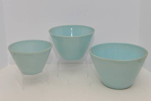 Fire-King Light Blue Milk Glass Nesting Bowls  Set of 3