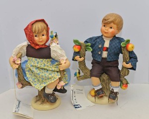 Large M.J. Hummel Goebel Porcelain Dolls  Pair