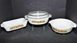 Vintage Anchor Hocking Milk Glass Bakeware  Set of 3