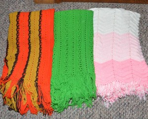 Crocheted Afghans & Throws  Set of 3