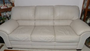 Light Cream Leather Couch