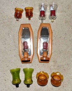 Vintage Candle Sconces & Glass Votive Inserts