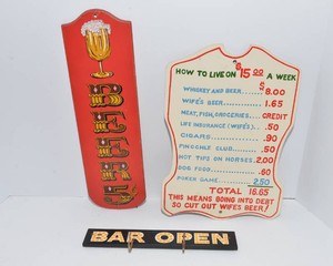 Wooden Bar Signs  Assorted