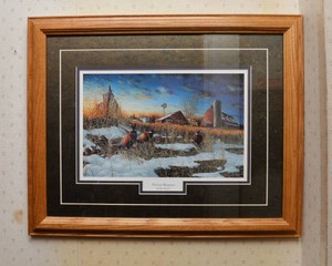 Jim Hansel Harvest Roosters  Framed Artwork (20.5 x 16.5)