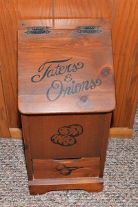 Taters & Onions Wooden Storage Container