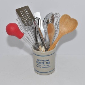 Red Wing Jar & Kitchen Utensils