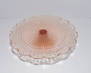 Pink Depression Glass Cake Plate