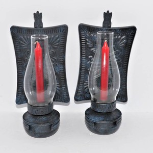 Oil Lamp Look Wall Sconces  Set of 2