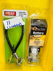 Lot of 2  Top Post BATTERY CABLES - 10 & 15 - 4 ga