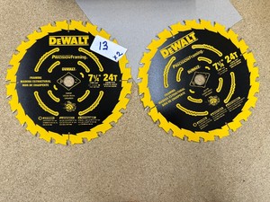 Lot of 2 Circular Saw Blades - 7 14  - 24T - Framing - DeWalt