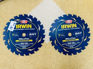 Lot of 2 Circular Saw Blades - 7 14  - 24T - Framing - IRWIN
