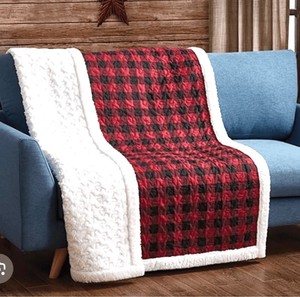 BUFFALO PLAID THROW - NEW - Sherpa 50 x 60