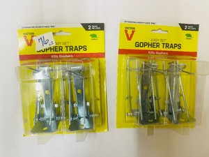Lot of 2  2-pack Easy Set GOPHER TRAPS