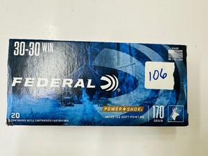 FEDERAL 30-30 Win - 170 gr Jacketed Soft Point RN - POWER SHOK