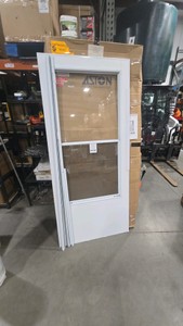 36 in. x 80 in. White Universal 34-Light Vinyl Storm Door