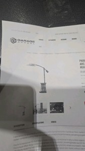 Paragon Outdoor 32,000 BTU Arc Cantilever Infrared Patio Heater - Hammered Silver Vein
