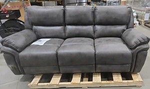 Arlo 90 in. W Straight Arm Microfiber Rectangle Power Reclining Sofa in. Gray