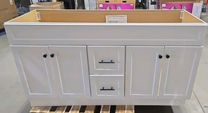 Glacier BayCanfield 60 in. Bathroom Vanity Cabinet without Top in White (Assembled)