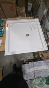 SlimLine 36 in. x 36 in. Single Threshold Alcove Shower Pan Base in White with Center Drain
