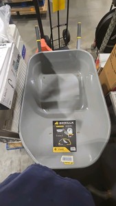 Gorilla6 cu. ft. PRO Heavy-Duty Steel Tub Wheelbarrow, Steel Braces and Handles, Easy PivotDump Design, 16 in. Pneumatic Wheel