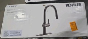 KOHLERClarus Single Handle Pull Down Sprayer Kitchen Faucet in Matte Black