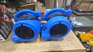 (2) B-Air14 HP Air Mover Blower Fan for Water Damage Restoration Carpet Dryer Floor Home and Plumbing Use in Blue