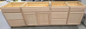(4) Hampton Bay
Recessed Panel  Assembled Base Kitchen Cabinet in Unfinished