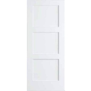 White 3-Panel Shaker Solid Core Wood Interior Door Slab Lot of 12 Doors
