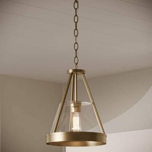 Progress LightingAleswith Collection 60-Watt 12 in. 1-Light Aged Bronze Pendant Light with Clear Glass Shade No Bulbs Included