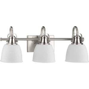 Progress LightingPreston 22 in. 3-Light Brushed Nickel Vanity Light with Etched Opal Glass Shades